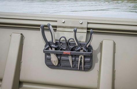 Boat Hacks, Jon Boat Fishing, Jon Boat Project, Skiff Boat, Boat Modifications, Jon Boat Modifications, Boat Organization, Fishing Boat Accessories, Jon Boats