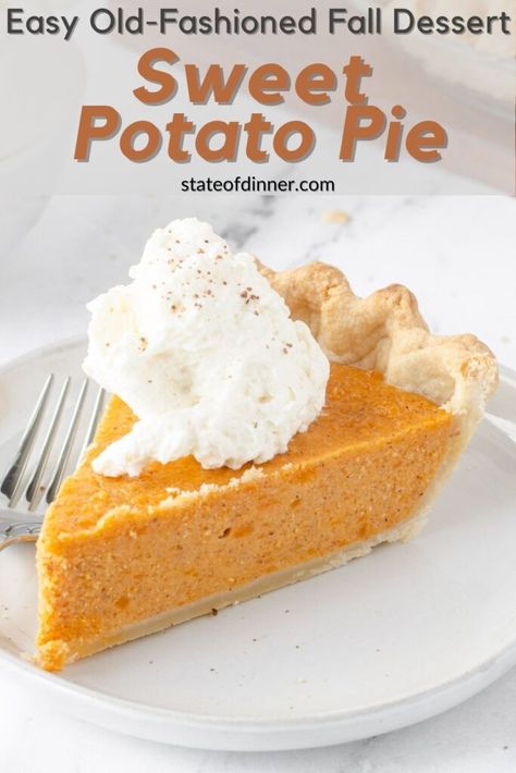 Sweet Potato Pie Recipe (With Sweetened Condensed Milk) • State of Dinner Dairy Free Ideas, Autumn Spices, Sweet Potato Pie Southern, Freeze Sweet Potatoes, Canning Sweet Potatoes, Sweet Potato Pies Recipes, Best Pumpkin Pie, Condensed Milk Recipes, Pumpkin Pie Recipe