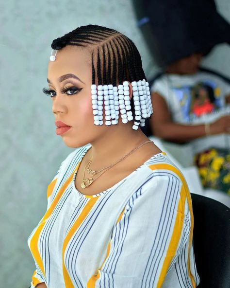 Level Up Your Beauty With This Braid Art With Beads For Elegant And Classy Everyday Looks Braided Hairstyles Pictures, Free Hand Styles For African Hair, Latest Braids Hairstyles, Art With Beads, Braid Art, Latest Braids, Dress Tattoo, Latest Braided Hairstyles, Hairstyles Trending