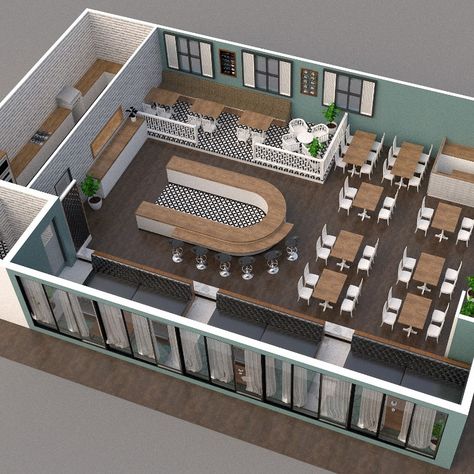 I will make 3d model of house villa and restaurants Restaurant Furniture Plan, Small Restaurants Design, Second Floor Restaurant Design, Restaurant Model Architecture, Restaurant Small Design, Small Restaurant Floor Plan Layout, Fine Dine Restaurant Interior, Restaurant Architecture Concept, Fine Dining Restaurant Floor Plan