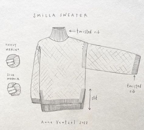 Knitted Sweater Drawing, Sweater Sketch, Raglan Knit, Clothes Drawing, Flat Sketches, Drawing Clothes, Sweater Knitting Patterns, Sweater Design, Pattern Drawing