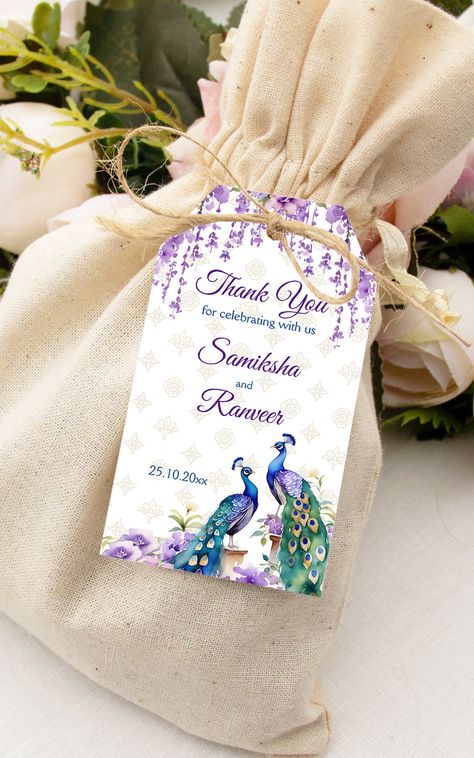 Peacock purple flowers Mehndi Indian wedding favor Gift Tags watercolor peacocks wisteria flowers Pink Roses Garden, Wedding Favor Gift Tags, Blush Pink Roses, Indian Wedding Favors, Tea Party Favors, Tags Diy, Red Blush, Favour Tags Template, Thank You Labels