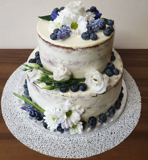 Berries Cake Decoration, Blueberry Wedding Cake, Ryan Henry, Lemon Wedding Cakes, Sweet 16 Winter Wonderland, Blueberry Wedding, Sweet 16 Winter, Half Birthday Party, Charcuterie Board Meats