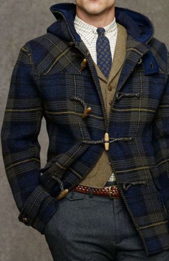 Preppy Ralph Lauren Outfits, Ralph Lauren Tartan, Tweed Men, Tartan Fashion, Herren Style, Toggle Coat, Preppy Mens Fashion, Ralph Lauren Menswear, Mens Winter