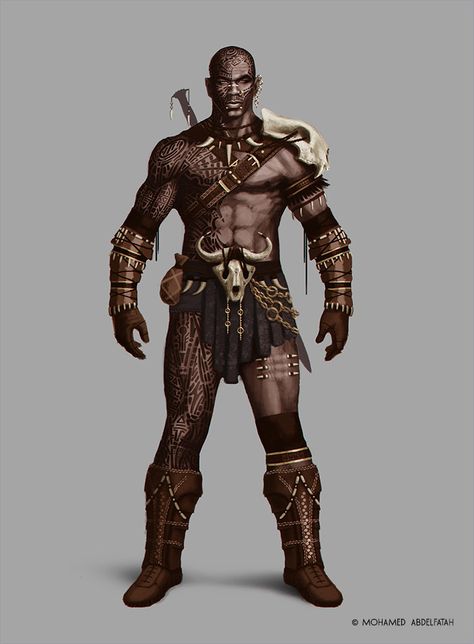 ArtStation - Characters for personal project, Mohamed Abdelfatah Warrior Artwork, Fantasy Classes, Character Designing, Black Warrior, Monster Ideas, Character Drawings, Art Men, Heroic Fantasy, Rpg Characters