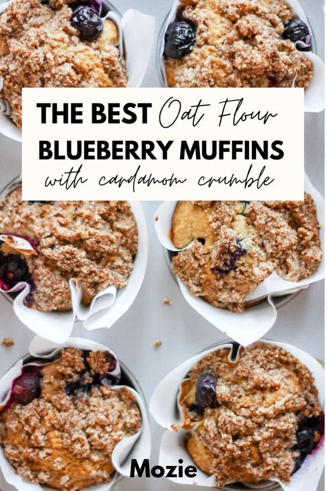 blueberry muffins with crumble topping. blueberry muffins with oat flour. blueberry cardamom muffins. gluten free breakfast recipes. gluten free breakfast muffins. Blueberry Muffins With Oat Flour, Muffins With Oat Flour, Oat Flour Blueberry Muffins, Breakfast Recipes Gluten Free, Blueberry Muffins With Crumble Topping, Cardamom Muffins, Gluten Free Breakfast Muffins, Blueberry Cardamom, Muffins With Crumble Topping