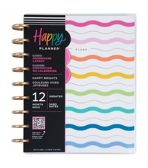 Undated Happy Brights Happy Planner - Classic Dashboard Layout - 12 Months Live in the moment Plan, create, and brainstorm with this July 2024 - June 2025 Happy Brights Happy Planner This dashboard layout contains 12 dividers with retro vibes, smiley faces, and overall positive feels Plan calls, emails, and your next major social event with our unique disc bound planners Find your happy Product DetailsDimensions: 7" x 925”This Happy Brights 12 - month planner includes dated monthly calendars and weekly spreadsThe dashboard layout includes a section to list errands, grocery lists, bills, and to - dos while the right side has daily boxed spaces for daily reminders or plansThe Classic size is our most popular planner size and has the perfect amount of space for writing, planning, and prioriti Dashboard Layout, Wine Journal, Writing Planning, Budget Stickers, Month Planner, Grid Journals, Spiral Planners, Dot Grid Journal, Work Stickers