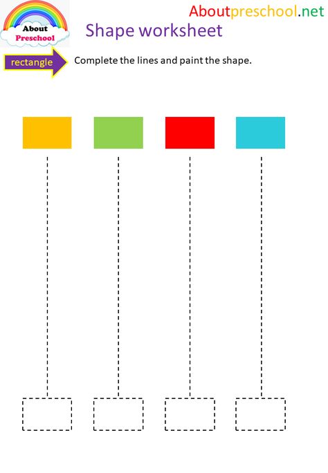 Preschool- I trace and color rectangle 1 English Preschool, Painting Shapes, Preschool English, Happy Teachers Day Wishes, Preschool Shapes, Shape Worksheets For Preschool, Shapes Lessons, Teacher Preschool, Trace And Color