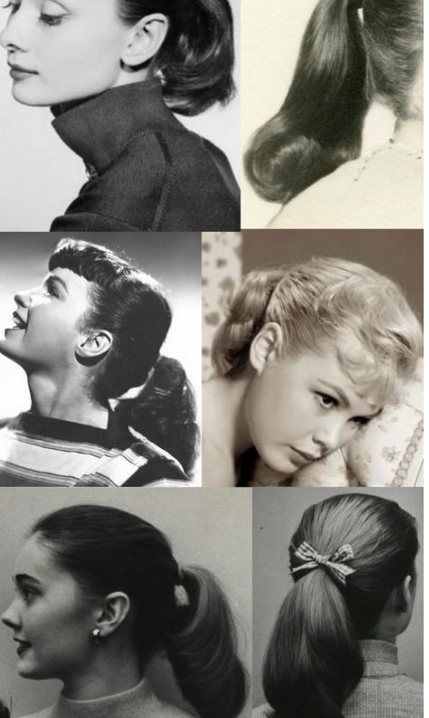 50s Ponytail, 1950s Ponytail, Tail Hairstyle, 1950s Hairstyles, 50s Hairstyles, Med Tech, Horse Tail, Hello Fashion, How To Style Bangs