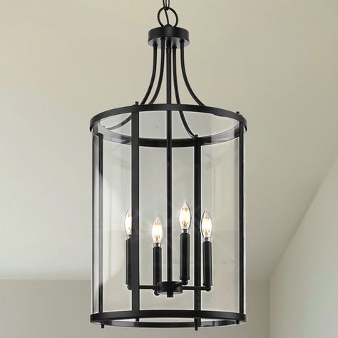 Urban Ambiance - Chandelier - UHP4613 Modern Farmhouse Indoor Chandelier, 30 - 5/8''H x 15W x 15''D, Matte Black Finish, Siegen Collection - Black Light Chandelier, Black Tiered Chandelier, Keeping Room Decor, Chandelier For Foyer Entryway, Entryway Chandelier Foyers, Entry Lights, Entryway Chandelier, Indoor Chandelier, Entry Lighting