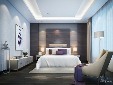 Contemporary Bedroom Interior design on Behance Contemporary Bedroom Interior Design, Indian Bedroom Design, Ultimate Bedroom, Stylish Bedroom Furniture, Bedroom Door Design, Ceiling Design Living Room, Modern Bedroom Interior, Plafond Design, Bedroom False Ceiling Design