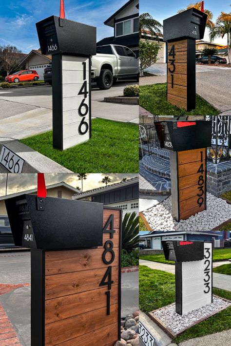 Mailbox Package Drop, Outdoor Mailbox Ideas Curb Appeal, Landscape Mailbox Ideas, Secure Mailbox Ideas, Locking Mailbox Ideas, Custom Mailbox Ideas, Mail Boxes Ideas, Modern Mailbox Ideas Curb Appeal, Modern Farmhouse Mailbox Ideas