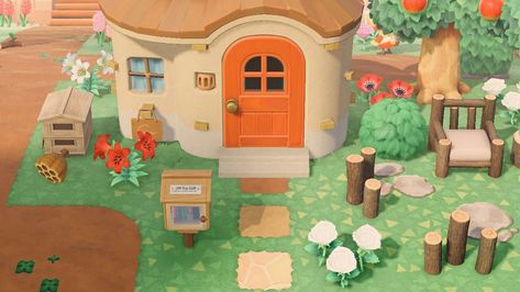 mads 🧸 on Twitter: "maple’s (wip) front yard ♡🍯 #acnh… " Woodsy Decor, Happy Home Designer, Path Design, Front Yard Design, Animal Crossing Villagers, Beautiful Yards, Island Decor, New Animal Crossing, Diy Yard