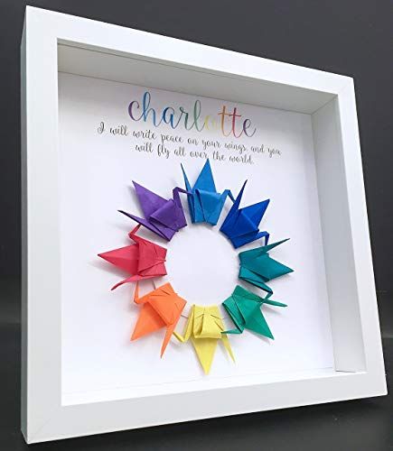 Baby Name Frame, Diy Origami Home, Diy Origami Home Decor, Origami Japanese, Origami Wall Art, Japanese Cranes, Origami Cranes, Origami Dragon, Paper Origami