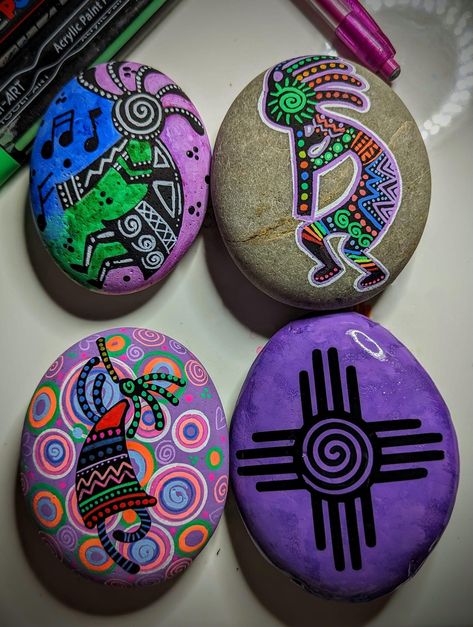 Native American Painted Rocks, Paint Rocks Ideas, Aztec Rock Painting, Painted Rocks Cactus Stones, Stone Cactus Diy Painted Rocks, Stone Painting Cactus Rock Art, Geology Activities, Native Drawings, Backyard Fort