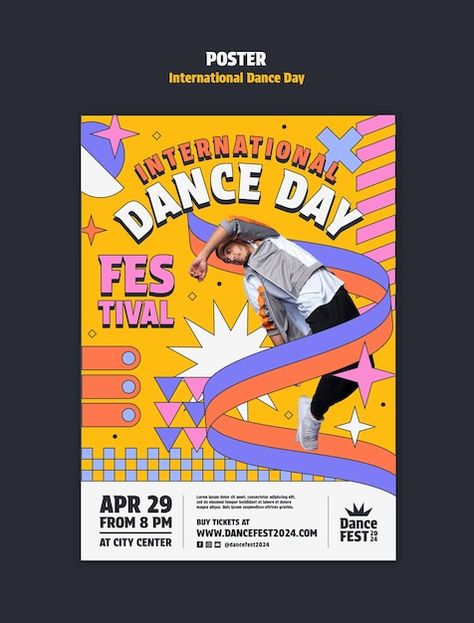 International Dance Day Poster, Dance Day Poster, International Dance Day, International Dance, Dancing Day, Poster Template, Graphic Resources