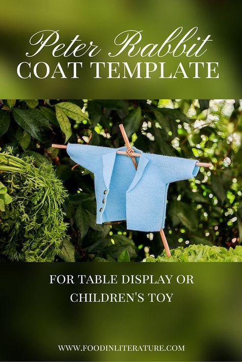 Use this easy Peter Rabbit Coat Template to make a centrepiece for Easter this year. Includes free downloadable template. Shower Food Display, Baby Shower Food Display, Mr Mcgregor, Peter Rabbit Party, Toddler Slippers, Baby Shoes Pattern, Shoes Pattern, Purl Soho, Baby Fabric