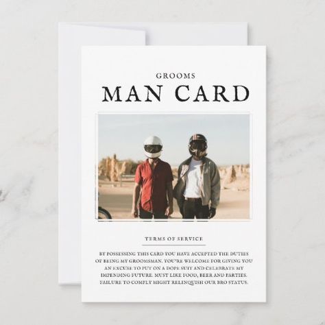 Modern Minimal Groomsman Photo Proposal Request for $2.57 - Bridesmaid Card Htv Ideas, Best Man Wedding, Groomsmen Photos, Awesome Bachelorette Party, Chic Bridal Showers, Be My Groomsman, Minimal Photo, Affordable Wedding Invitations, Groomsmen Proposal