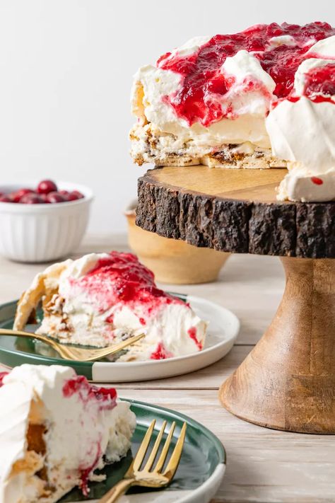 Gingersnap Pavlova with Cranberries Recipe Cranberry Pavlova, Cranberry Meringue, Protein Nutrition, Frozen Cranberries, Cranberry Recipes, Simply Recipes, Eat Dessert First, Ginger Snaps, Eat Dessert