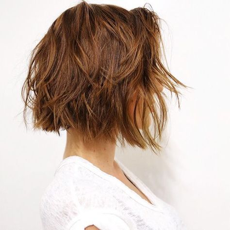 Chop! Perfect Fall Haircuts From L.A.'s Top Stylists #refinery29  http://www.refinery29.com/75227#slide-5  Baby bobs aren't just having a moment in Hollywood — everyone is obsessed with this versatile look. Here, a soft undercut gives the modern, edgy style a slightly playful side.   ... Felicity Hair, Trendy We Fryzurach, Shaggy Bob Haircut, Shaggy Bob, Fall Hair Cuts, Short Wavy, Hair Envy, Hair Today, Great Hair