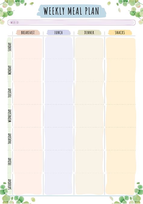 Meal Plan Template, Weekly Meal Plan Template, Weekly Meal Planner Template, Printable Meal Planner, Weekly Menu Planners, Meal Planner Template, Meal Planning Template, Meal Planning Printable, Weekly Meal Plan