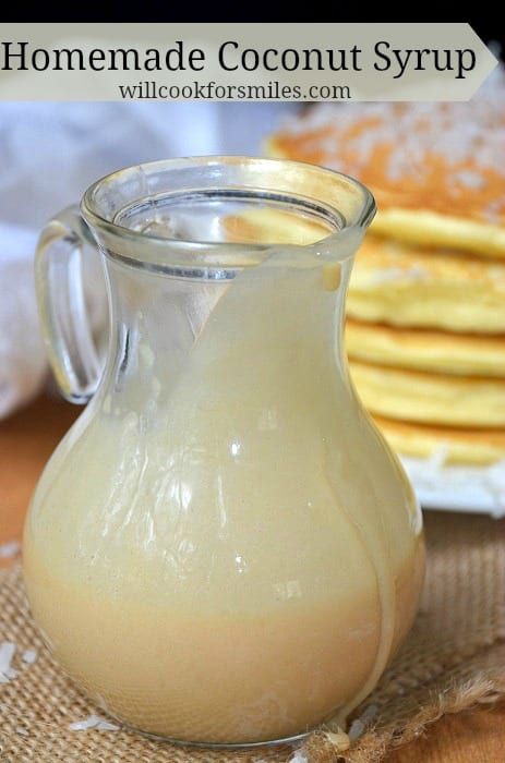 Coconut Syrup Recipe, Will Cook For Smiles, Coconut Syrup, Simple Syrup Recipes, Homemade Syrup, Breakfast And Brunch, Clotted Cream, Dessert Sauces, Coconut Recipes