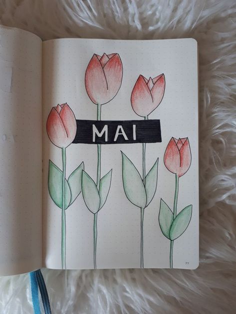 Bullet Journal Cover May/Mai 2018 Diy Bullet Journal, March Bullet Journal, Bullet Journal Month, Bullet Journal Cover, Bullet Journal Page, Bullet Journal 2019, Bullet Journal Cover Page, Bullet Journal Cover Ideas, Bullet Journal Tracker