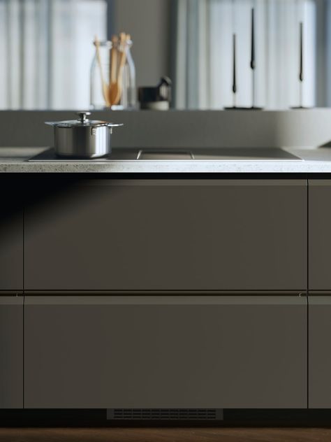 UPPLÖV anthracite kitchen fronts - IKEA Upplöv Kitchen Ikea, Anthracite Kitchen, Chalet Kitchen, Ikea Kitchen Planner, Kitchen Guide, Kitchen Planner, Modern Muse, Low Cabinet, Muted Tones