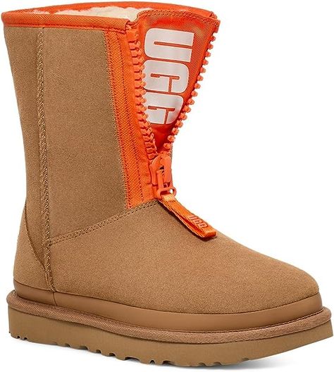 UGG Women's Classic Short Zipper Tape Logo Fashion Boot Short Zipper, Ugg Women, Ankle Bootie, Fashion Logo, Womens Uggs, Ankle Booties, Fashion Boots, Bootie, For Free