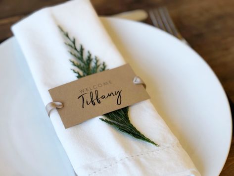 Minimalist Printed Place Cards, Modern Calligraphy, Minimal, Greenery, Elegant, Classic Wedding, Flat Place Cards, set of 24 Minimal Wedding Place Setting, Dinner Name Place Cards, Name Table Cards, Unique Place Cards Wedding, Minimalist Place, Wedding Napkin Rings, Classic Wedding Themes, Grass Centerpiece, Napkin Rings Wedding