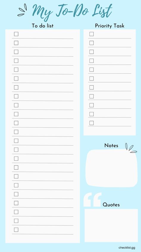 Todo List Template, Free To Do List, To Do List Template, Password Keeper, List Planner, Todo List, Task Management, List Template, Get Organized