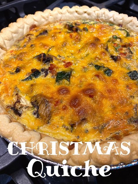 Mexican Christmas Quiche, Christmas Morning Quiche, Christmas Quiche Recipes, Mexican Quiche, Christmas Quiche, Veggie Quiche, Baked Pie Crust, Mexican Christmas, Christmas Brunch