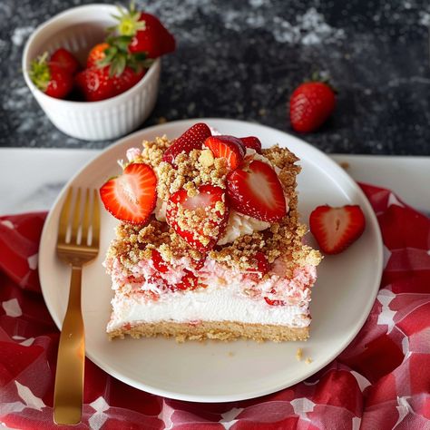 Strawberry Crunch Tres Leches Cake Strawberry Crunch Tres Leches, Easy Tres Leches Cake Recipe, Coconut Praline Cookies, Easy Tres Leches Cake, Easy Tres Leches, Praline Cookies, Cranberry Orange Cake, Honey Butter Recipe, No Bake Cherry Cheesecake