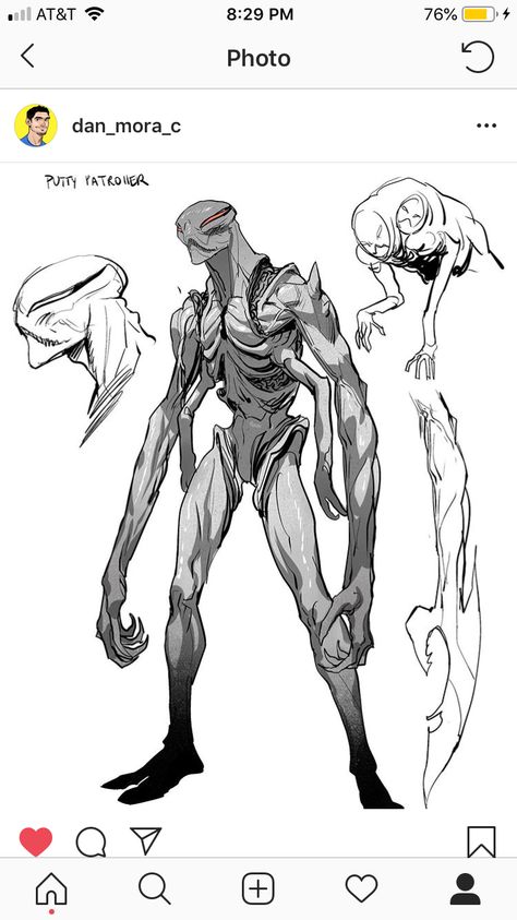 Dan Mora, Creepy Monster, Alien Character, Alien Concept, Cool Monsters, Alien Design, Alien Races, Alien Concept Art, Drawing Style