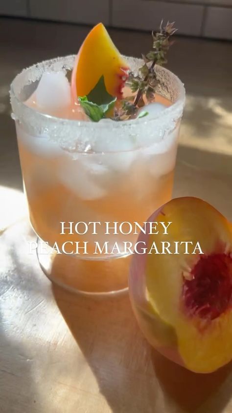 Hot Honey Peach Margarita🍸🍑 This 👏🏼 Recipe 👏🏼 is back (for the 3rd summer in a row) juuuuust in time for the start of peach season. Here’s the thing- I’ve had some really good peach Margaritas in the past. But I’ve always wanted a bit of an extra kick, you know? So when I was developing this recipe, I decided to play with a few ingredients to see if they would add what I wanted it to, and they do! To make this cocktail, you need to make sure you have a couple of things right: REALLY GOOD Things To Put Hot Honey On, Peach Jalapeno Margarita, White Peach Margarita, Hot Honey Peach Margarita, Hot Honey Margarita, Spicy Peach Margarita Recipe, What To Do With Peaches, Peach Cocktail Recipes, Peach Margarita Recipe