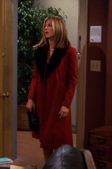 Rachel Green Coat, Red Fur Coat, Jennifer Aniston Friends, Rachel Green Friends, Rachel Green Style, Rachel Green Outfits, Coat With Fur, Friends Season, Classic Vibe