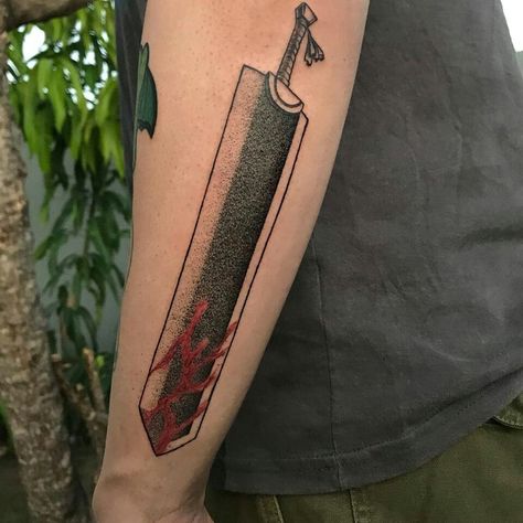 Berserk Tattoo Design, Guts Tattoo, Berserk Tattoo, Knight Tattoo, Armor Tattoo, Prison Tattoos, Manga Tattoo, Fire Tattoo, Red Tattoos