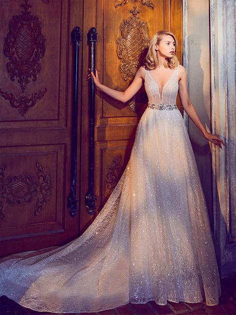 17244 Raine Wedding Dresses Sparkly, Blue Wedding Gowns, Wedding Gown Gallery, Calla Blanche, Sparkly Wedding Dress, Sparkly Wedding, Sparkle Wedding, Bride Gowns, New Wedding Dresses