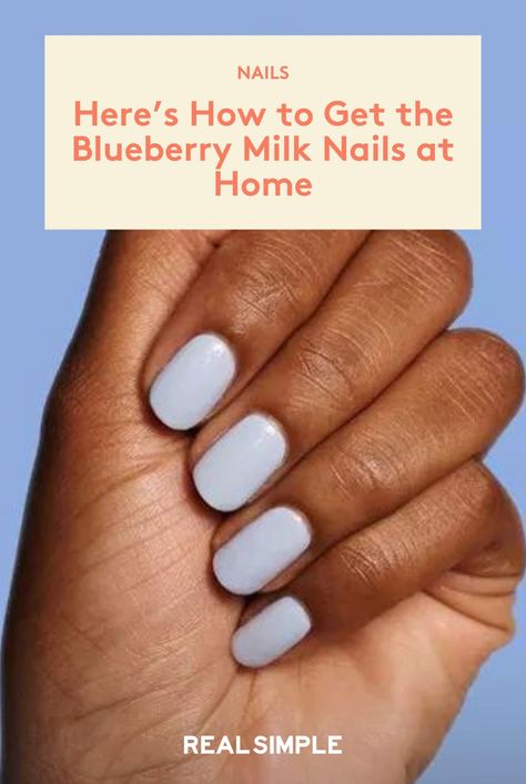 Blueberry Milk Nails Opi, Milky Blueberry Nails, Chocolate Milk Nails, Blueberry Milk Nails Sofia Richie, Milky Blue Nails, Strawberry Milk Nails, Blueberry Nails, Blueberry Milk Nails, Milk Nails