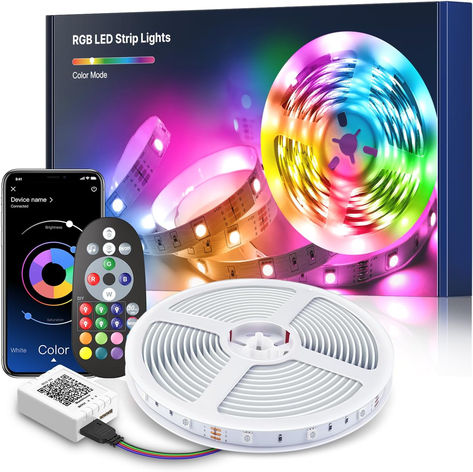 - The 10M led strip lights, not only can be controlled by remote, also can be controlled by phone APP("Illumi home" available on Google Play and iOS App Store),you can adjust the brightness, change color, on/off the lights. - With this RGB led strip lights, it can set more than 16 million colours, it would the best led strip lights for bedroom, ketchen, living room Rgb Led Strip Lights, 3d Printing Materials, Led Color Changing Lights, App Control, Phone Apps, Led Strip, Rgb Led, Led Strip Lighting, Ios App