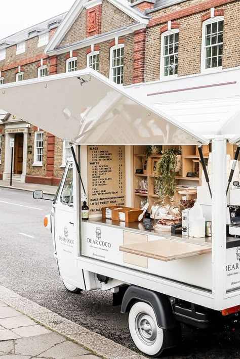 Build-Outs Of Coffee: Dear Coco Street Coffee In London, England Coffee Shop Trailer, Bakery Trailer, Coffee Truck Ideas, Cafe Truck, Coffee In London, Foodtrucks Ideas, Mobile Coffee Cart, Coffee Food Truck, Mobile Cafe