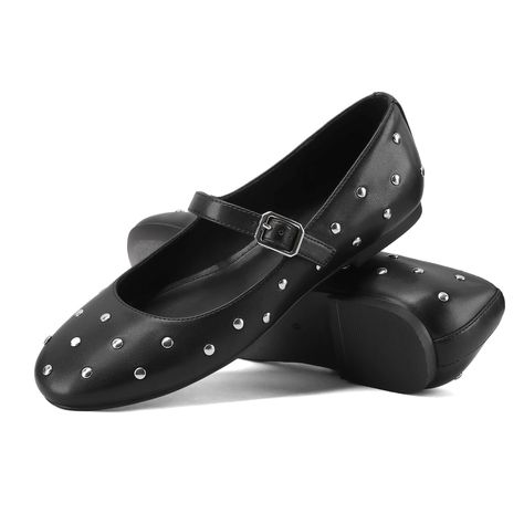 PRICES MAY VARY. ❣️Edgy Rivet Flats: These buckle ballet flats feature edgy studded accents, adding a touch of flair to your ensemble for any occasion. 💕Comfortable Mary Jane Ballet Flats: Designed for all-day wear, these mary jane flats offer a comfortable fit, perfect for daily life, casual outings, and long hours at work. 💕Classic Black Ballerina Flats for Women: The buckle strap adds a trendy and stylish element to these studded flats, ensuring a secure fit and adding flair to your look. ? Black Ballerina Flats, Studded Ballet Flats, Wedding Sunglasses, Mary Jane Ballet Flats, Black Ballerina, Flats For Women, Studded Flats, Ballerina Shoes, Mary Jane Flats