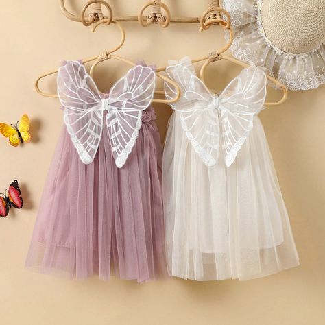 Girls' Skirts & Dress - Momorii Butterfly Wing Dress, Winged Girl, Toddler Photoshoot, Baby Girl Princess Dresses, Wings Dress, Whimsical Dress, Girls Tulle Dress, Princess Flower Girl Dresses, Princess Flower