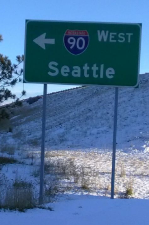 I-90 West/US 97 North: Seattle Things To Know About Me, Interstate Highway, Military Accessories, Route 66 Road Trip, Know About Me, Sign Of The Times, Ingredient List, Road Sign, Ellie Williams