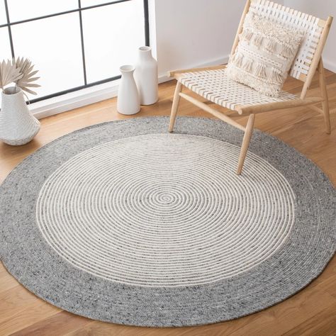 Highland Dunes Marcus Handmade Flatweave Area Rug in Ivory | Wayfair Cottage Rugs, Kitchen Area Rugs, Casual Decor, Flatweave Area Rug, Rug Colors, Rug White, Round Area Rugs, Rug Blue, Modern Round