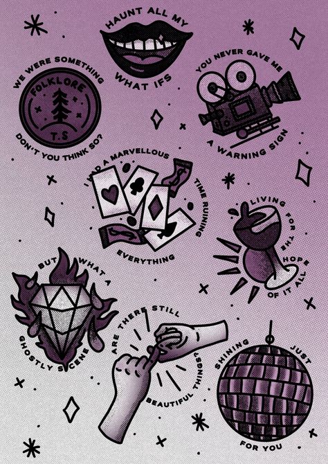 Music Flash Tattoos, Traditional Flash Art, Taylor Swift Tattoo Ideas, Halloween Tattoo Flash, Tato Tradisional, Flash Sheets, Taylor Swift Tattoo, Taylor Swift Folklore, Clown Tattoo