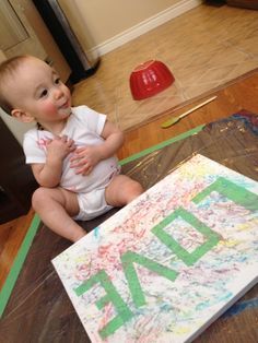 Baby Safe Paint, Toddler Valentine Crafts, Laughter Day, Homemade Canvas, Sisters Best Friends, Baby Art Projects, Baby Canvas, Toddler Arts And Crafts, Kid Projects