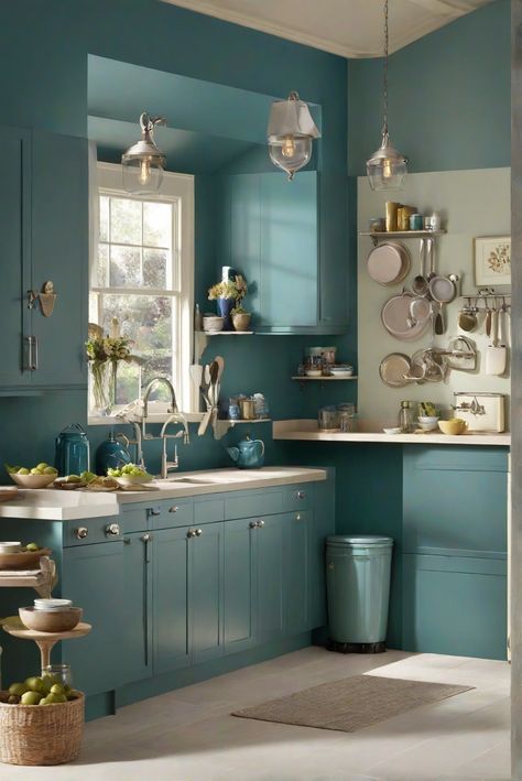 Kitchen interior design, Interior home decorating, Wall paint color matcher, Space planning design Color Kitchen Walls, Silken Peacock, Kitchen Wall Paint, Off White Cabinets, Paint Guide, Paint For Kitchen Walls, Color Kitchen, 2024 Kitchen, Kitchen Words