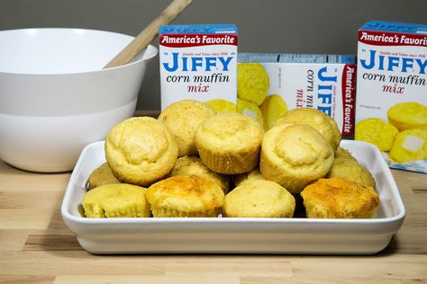 If you like corn muffins, Jiffy Corn Muffin Mix is an economical and convenient way to make the treat for pennies a serving. The recipe on the back of the box is fine as is, but you can kick it up a notch with ingredients you have on hand. Use these mix-in ideas or combine … Jiffy Corn Muffin Recipes, Corn Muffin Mix Recipes, Cornbread Muffins Jiffy, Sweet Corn Muffins, Jiffy Mix Recipes, Muffin Mix Recipe, Jiffy Recipes, Jiffy Cornbread Recipes, Jiffy Corn Muffins