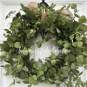 FARMHOUSE GREENERY WREATH ~Spring Wreath ~Front Door Wreath Eucalyptus Boxwood and Lavender Wreath ~ FarmHouse Inspired Wreath ~Mothers Day Wreath Alternative, Farmhouse Inspired Decor, Wreath Greenery, Farmhouse Fresh, Faux Eucalyptus, Spring Front Door Wreaths, Indoor Wreath, All Season Wreath, Casual Decor